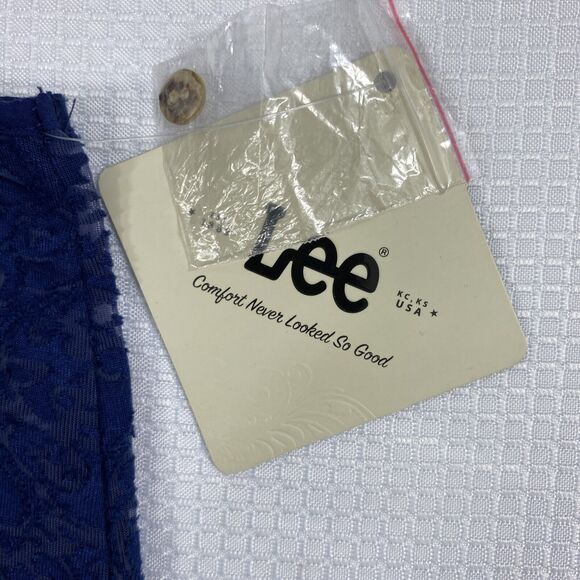 Lee Top Womens Plus Size 1X Blue Sheer Asymmetrical Hem Boho Summer Blouse - Picture 6 of 6